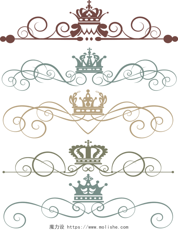 皇冠边框装饰线稿
